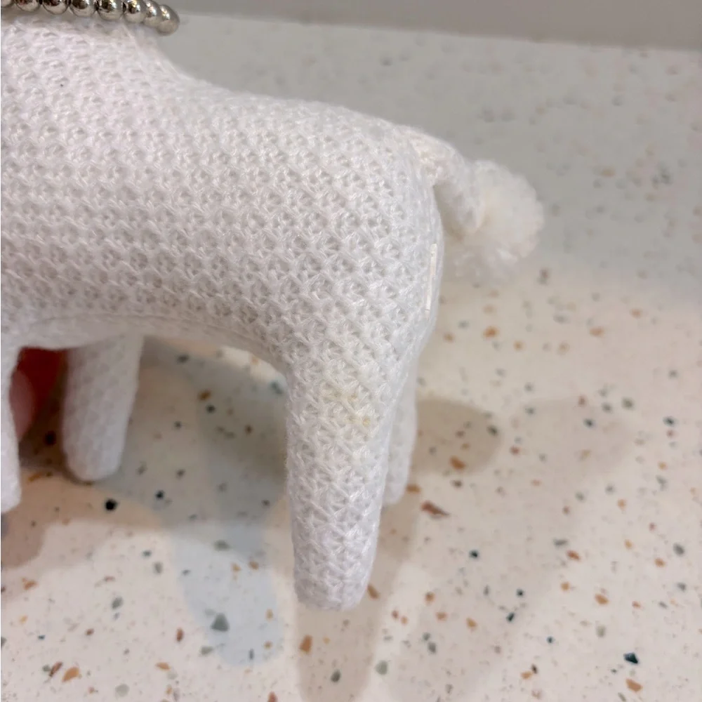 White and‎ Gray Poodle Plush Toy with Pink Bow